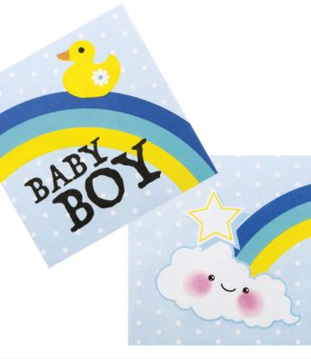 Set de 12 serviettes Baby Boy