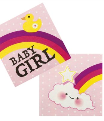 Set de 12 serviettes Baby Girl