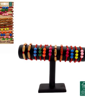 Set de 12 bracelets perles en bois